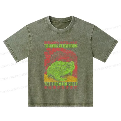 Tokyo-Tiger The Horrors Are Never Ending Japan Kids Washed T-Shirt