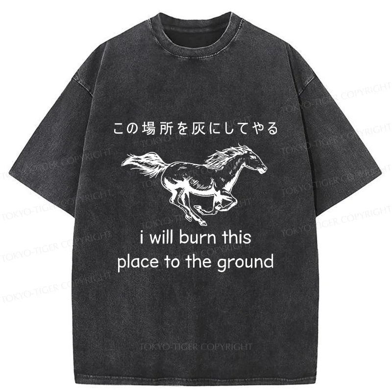 Tokyo-Tiger Angry Horse Washed T-Shirt