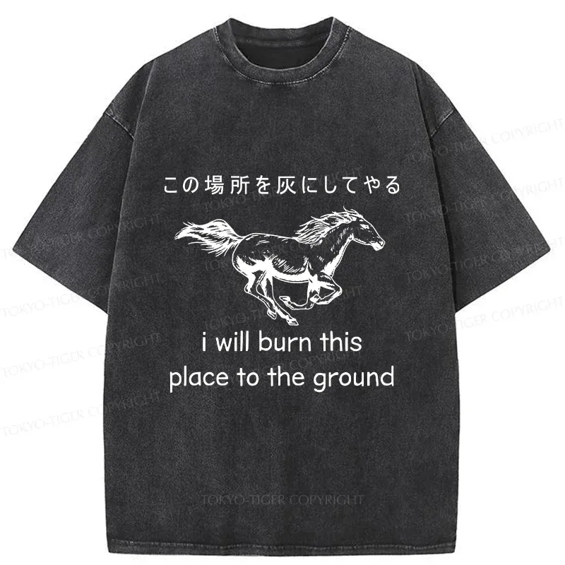 Tokyo-Tiger Angry Horse Washed T-Shirt
