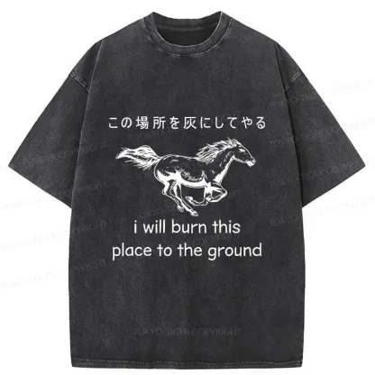 Tokyo-Tiger Angry Horse Washed T-Shirt