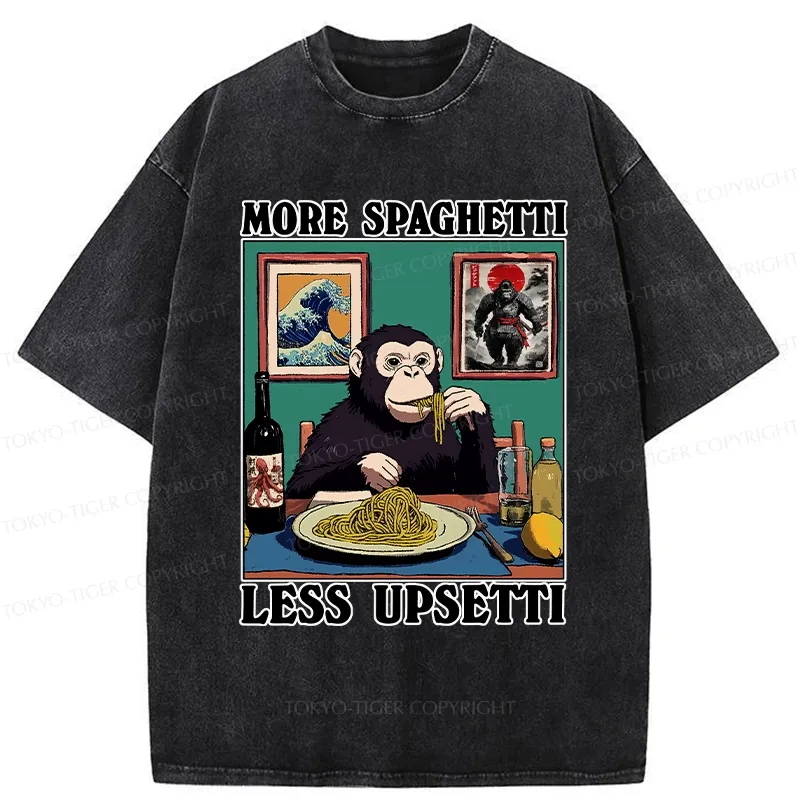 Tokyo-Tiger More Spaghetti Less Upset Bigfoot Washed T-Shirt