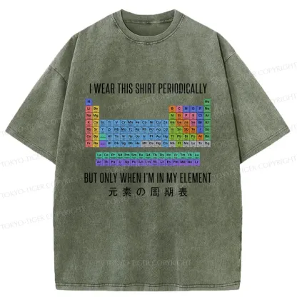 Tokyo-Tiger Interesting Periodic Table Washed T-Shirt