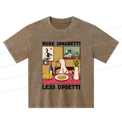 Tokyo-Tiger More Spaghetti Less Upsetti Goose Kids Washed T-Shirt