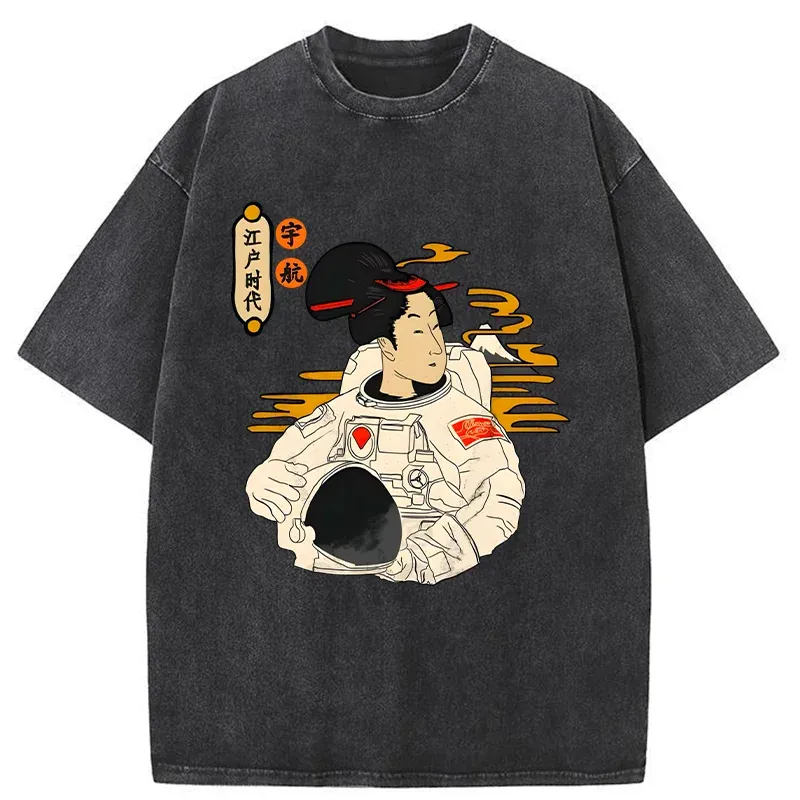 Tokyo-Tiger Geisha Astronaut Washed T-Shirt