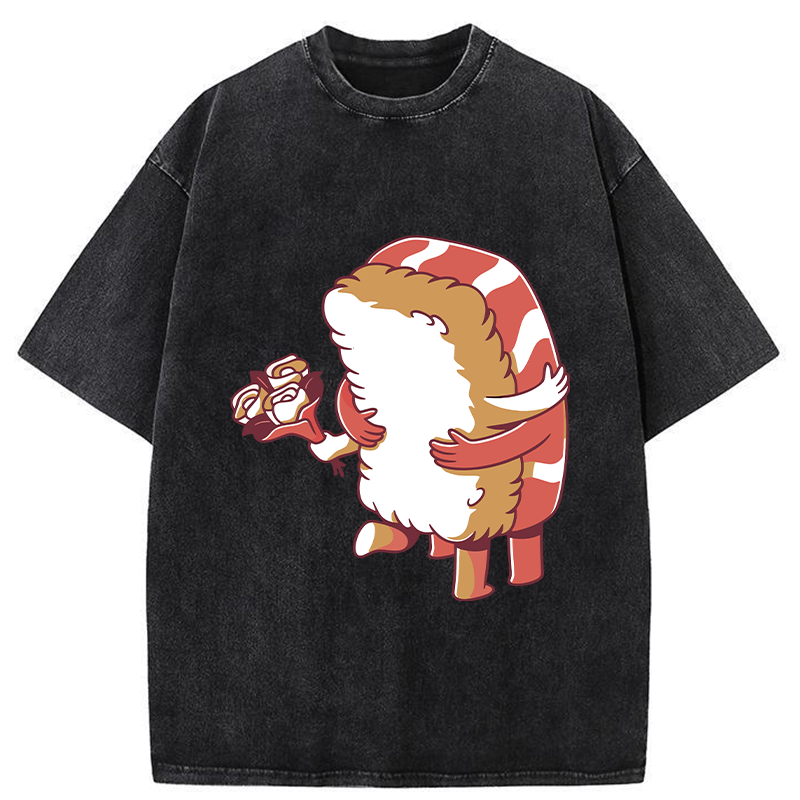 Tokyo-Tiger Sushi Of Love Washed T-Shirt
