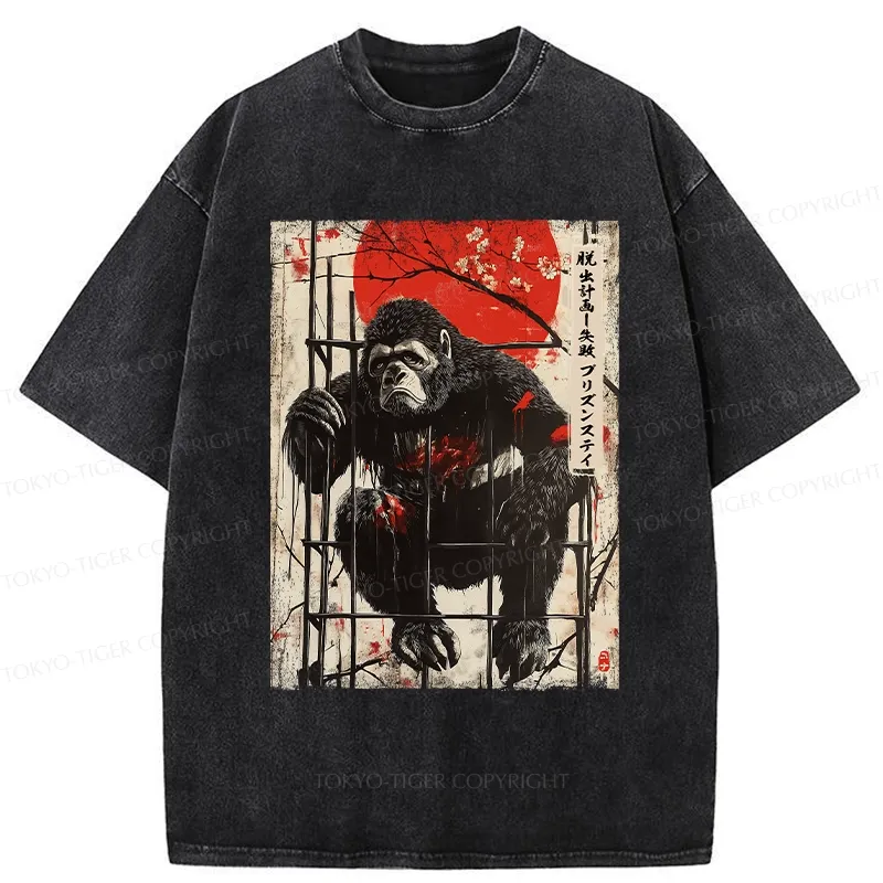 Tokyo-Tiger Bigfoot Failed To Escape Washed T-Shirt