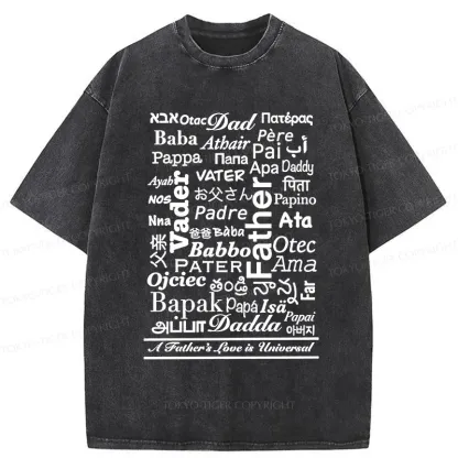 Tokyo-Tiger World's Name For Father Washed T-Shirt