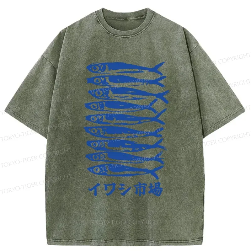 Tokyo-Tiger Sardine Market Washed T-Shirt