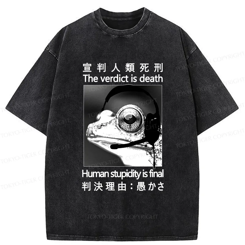 Tokyo-Tiger Frog Judge Washed T-Shirt