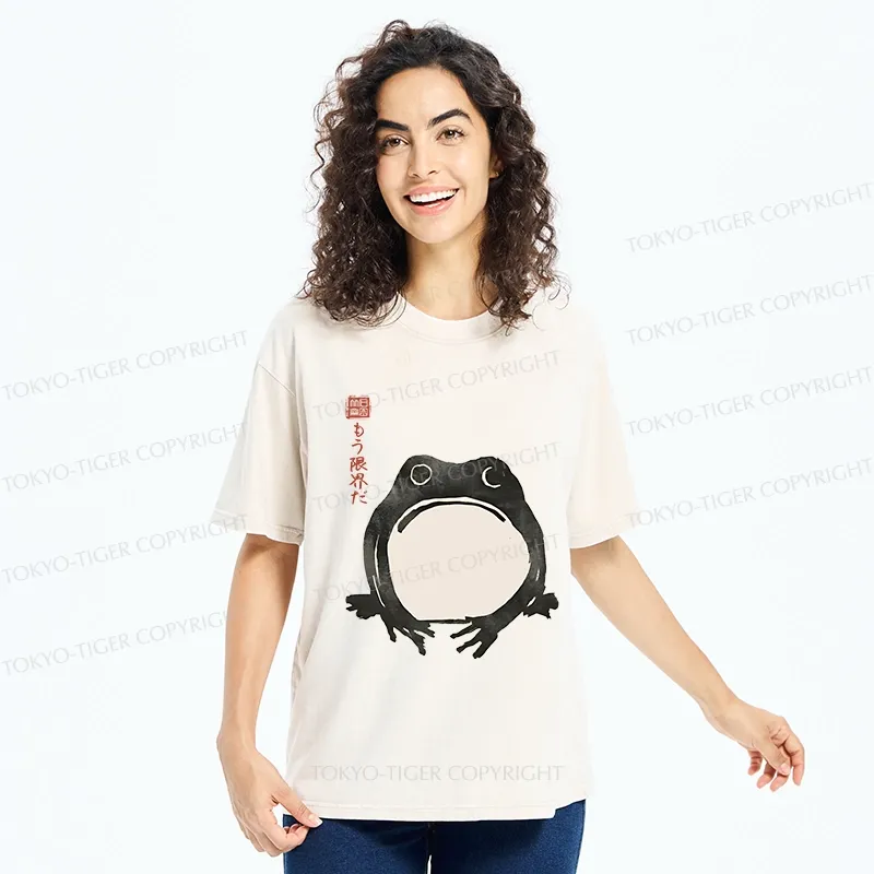 Tokyo-Tiger Retro Frog Japan Washed T-Shirt