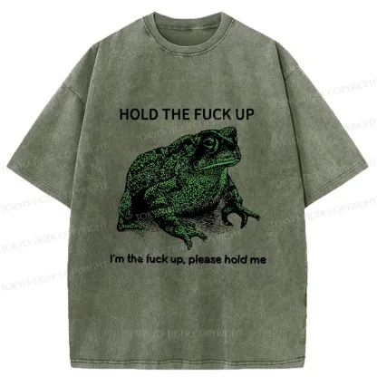 Tokyo-Tiger Funny Frog Meme Washed T-Shirt