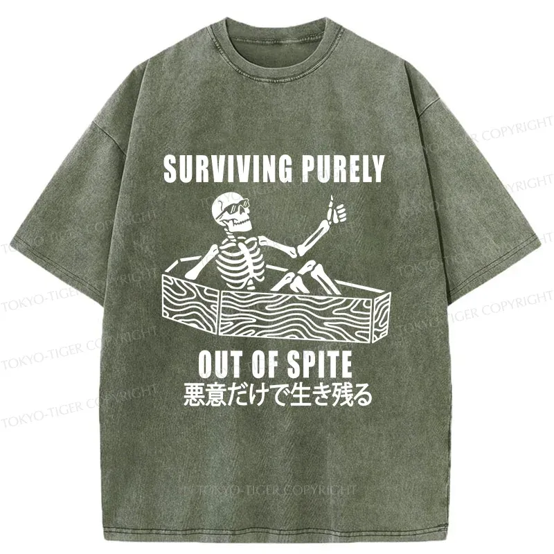 Tokyo-Tiger Survival Skeleton Washed T-Shirt