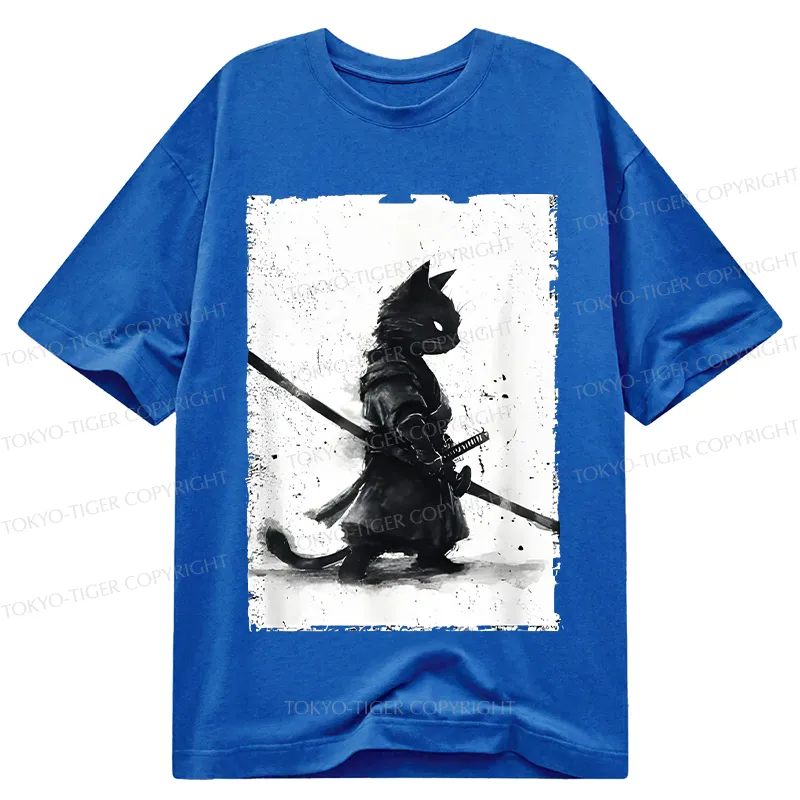 Tokyo-Tiger Retro Cat Samurai Japanese Classic T-Shirt