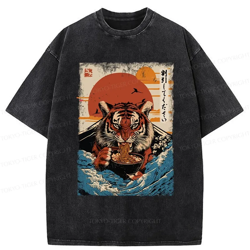 Tokyo-Tiger Tiger Obsessed With Ramen Washed T-Shirt