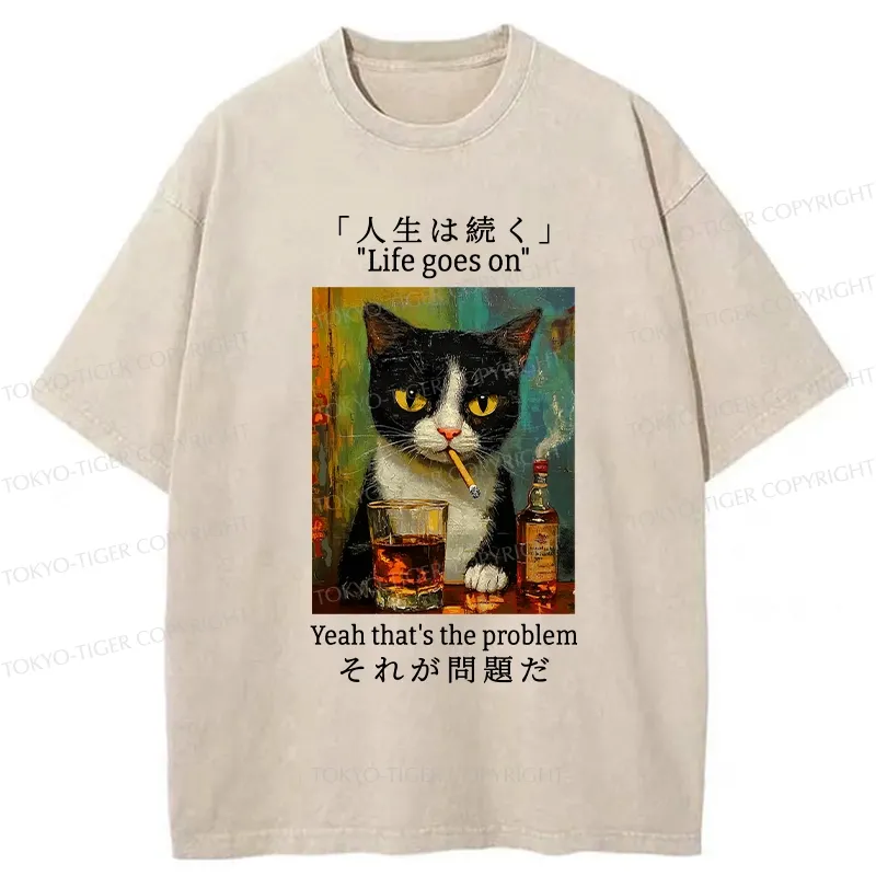 Tokyo-Tiger Life Goes On Washed T-Shirt