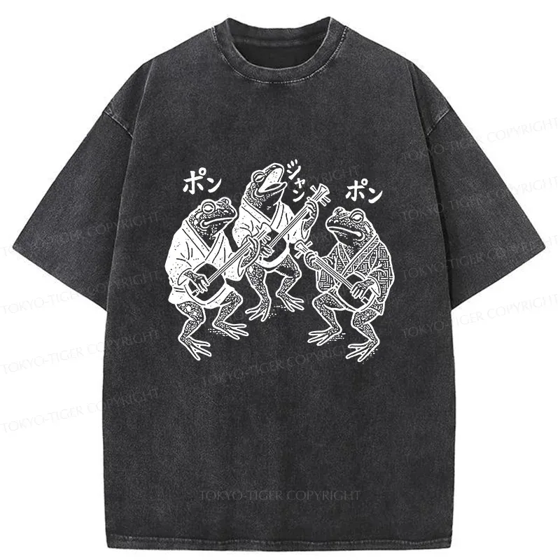 Tokyo-Tiger Frog Concert Washed T-Shirt