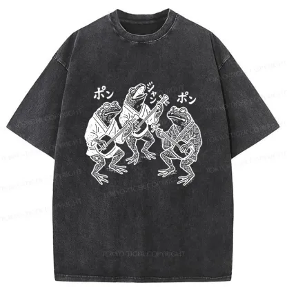 Tokyo-Tiger Frog Concert Washed T-Shirt
