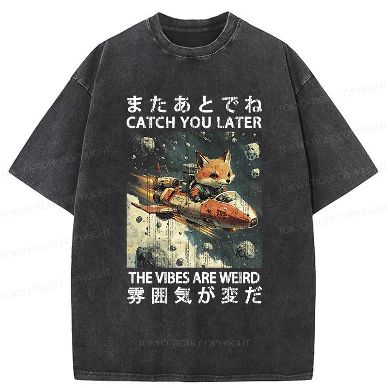 Tokyo-Tiger Fox Astronaut Washed T-Shirt