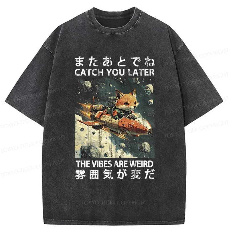 Tokyo-Tiger Fox Astronaut Washed T-Shirt