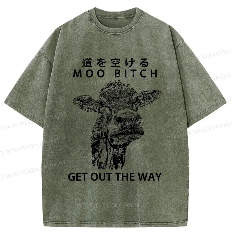 Tokyo-Tiger Funny Cow Washed T-Shirt