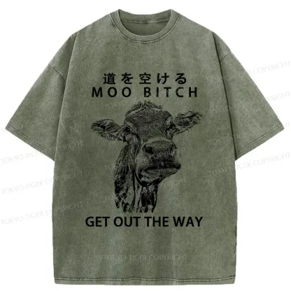 Tokyo-Tiger Funny Cow Washed T-Shirt