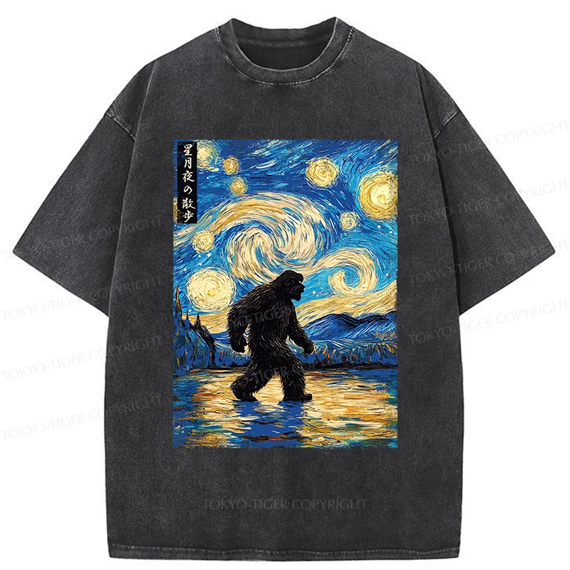 Tokyo-Tiger Bigfoot Under The Stars Washed T-Shirt