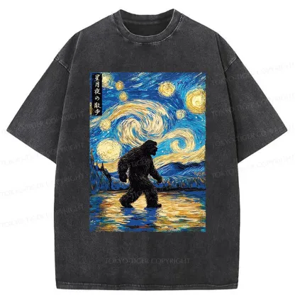 Tokyo-Tiger Bigfoot Under The Stars Washed T-Shirt