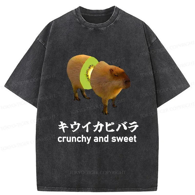 Tokyo-Tiger Kiwi Capybara Washed T-Shirt
