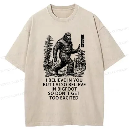 Tokyo-Tiger Bigfoot Walking In The Forest Washed T-Shirt