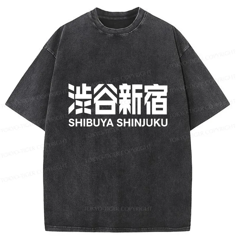 Tokyo-Tiger Shibuya Shinjuku Japan Washed T-Shirt