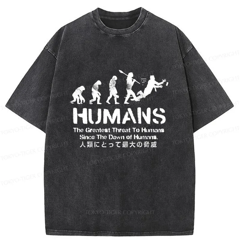 Tokyo-Tiger Greatest Threat To Humanity Washed T-Shirt