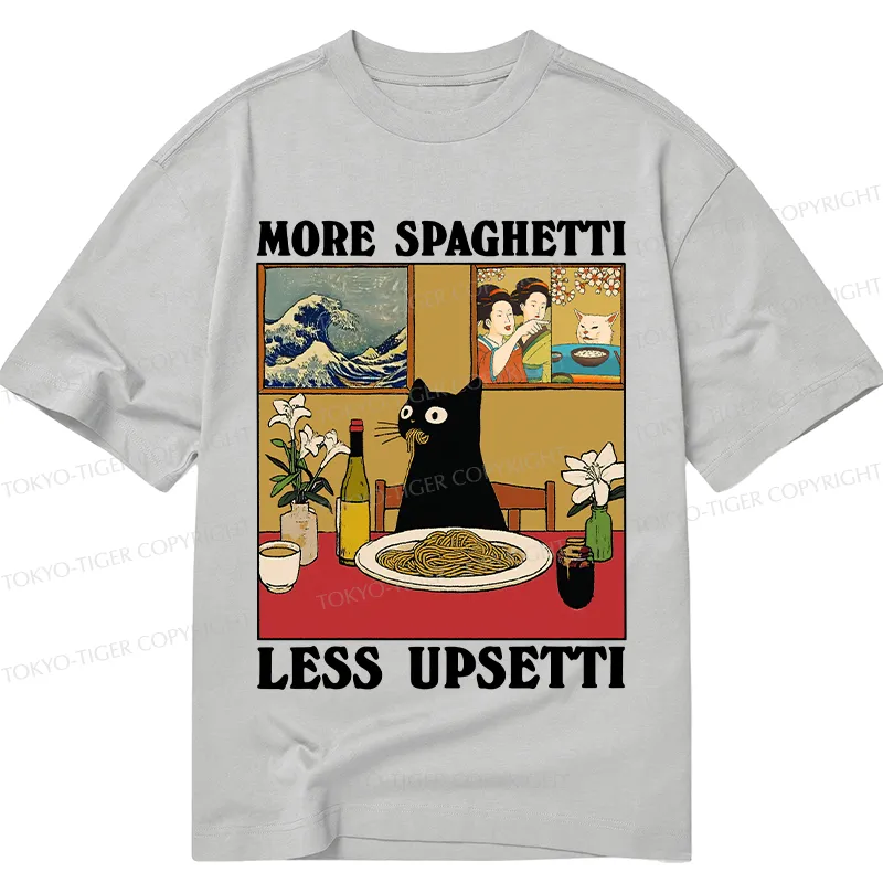 Tokyo-Tiger Cat Eating Pasta Classic T-Shirt