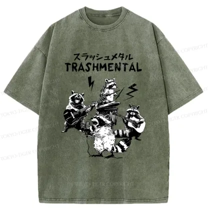 Tokyo-Tiger Trash Metal Band Washed T-Shirt