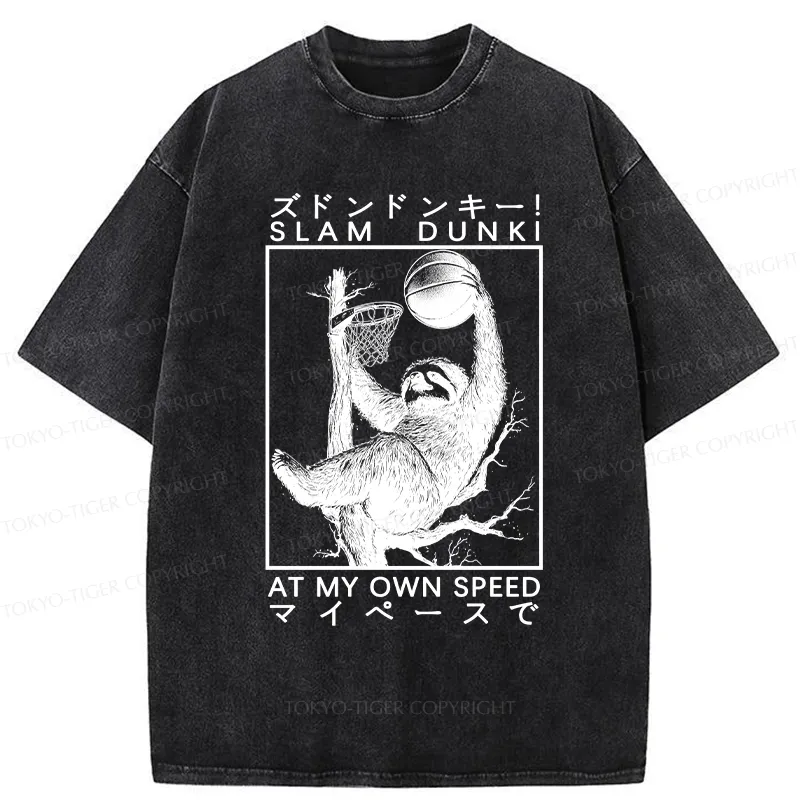 Tokyo-Tiger Slam Dunk At My Own Pace Washed T-Shirt