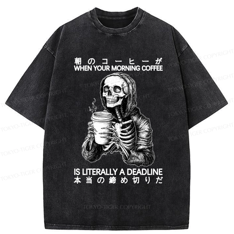 Tokyo-Tiger Workers Rely On Coffee To Survive Washed T-Shirt