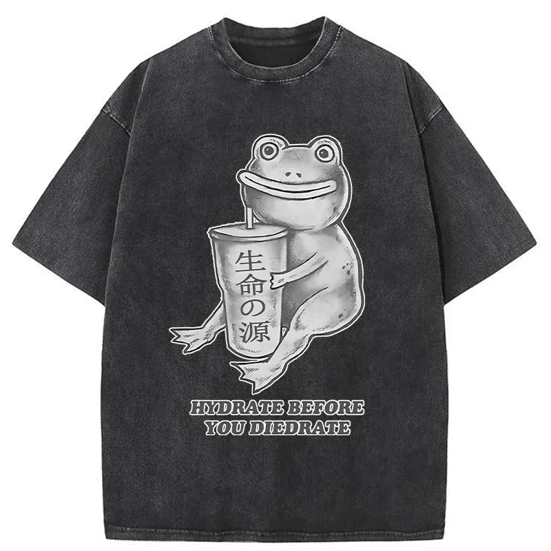 Tokyo-Tiger Hydrate Before You Diedrate Washed T-Shirt