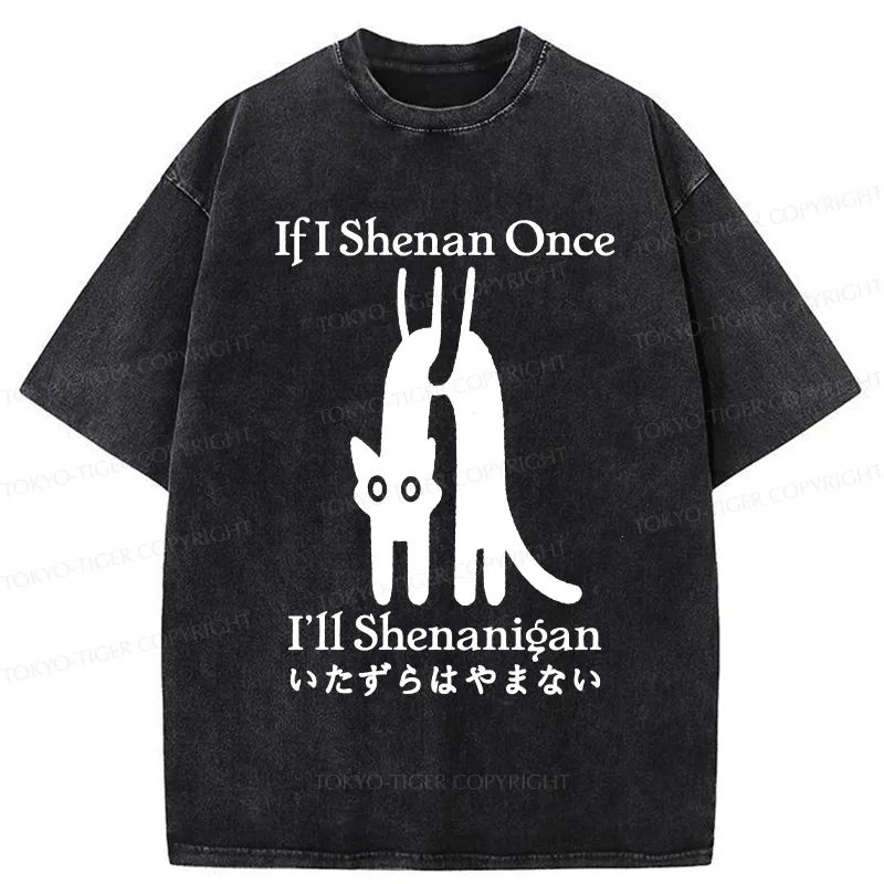Tokyo-Tiger If I Shenan Once I'll Shenanigan Washed T-Shirt
