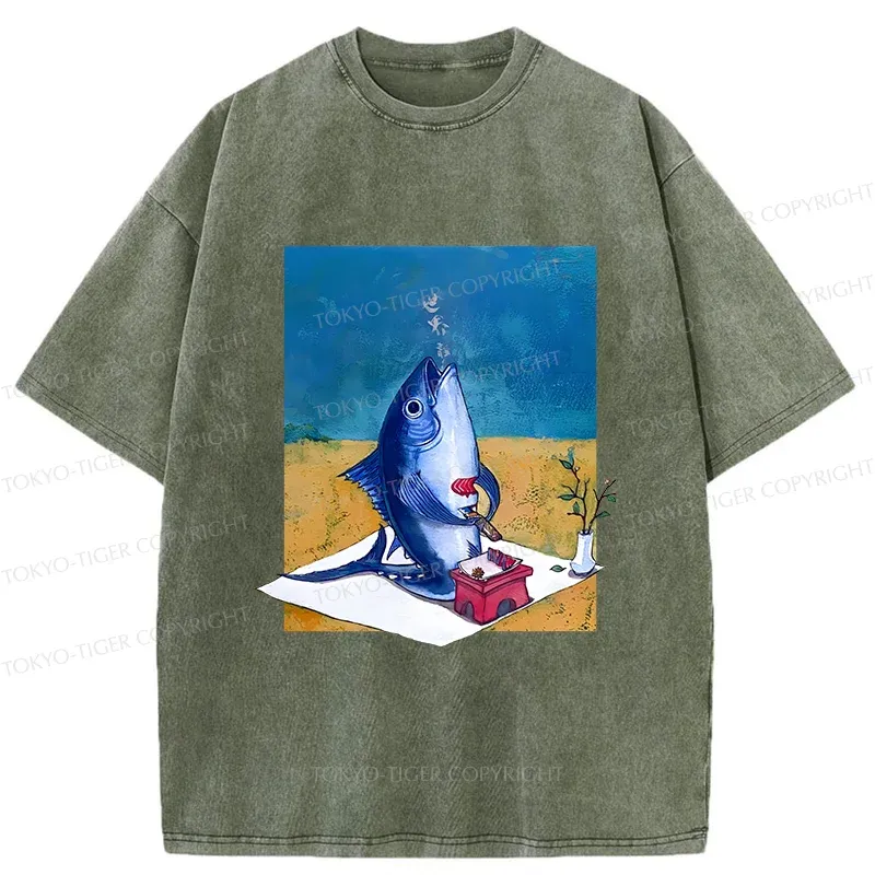 Tokyo-Tiger Tuna Filleting Washed T-Shirt