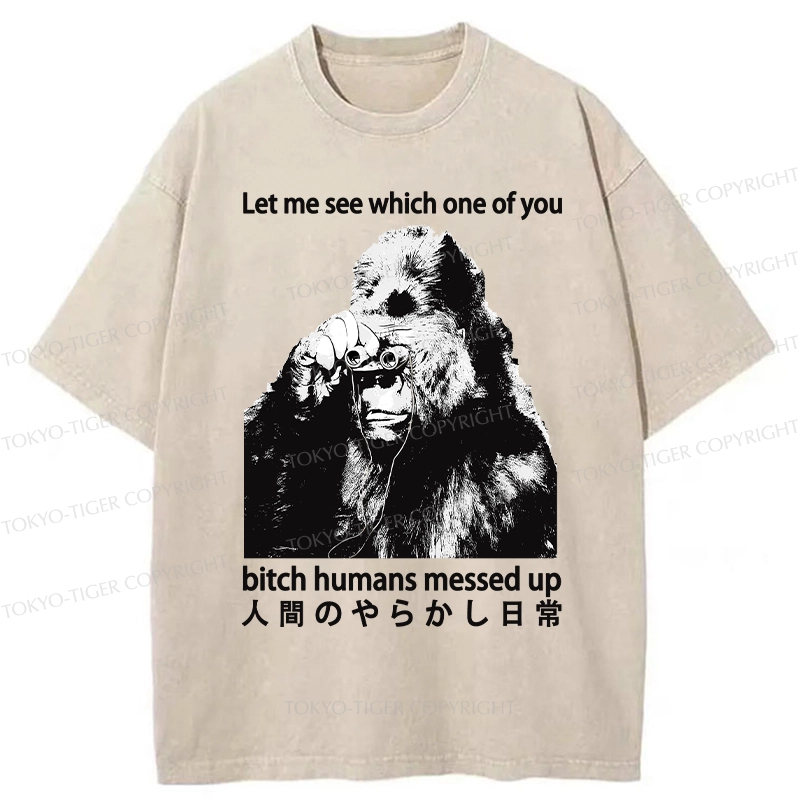 Tokyo-Tiger Human Mistakes In Daily Life Washed T-Shirt