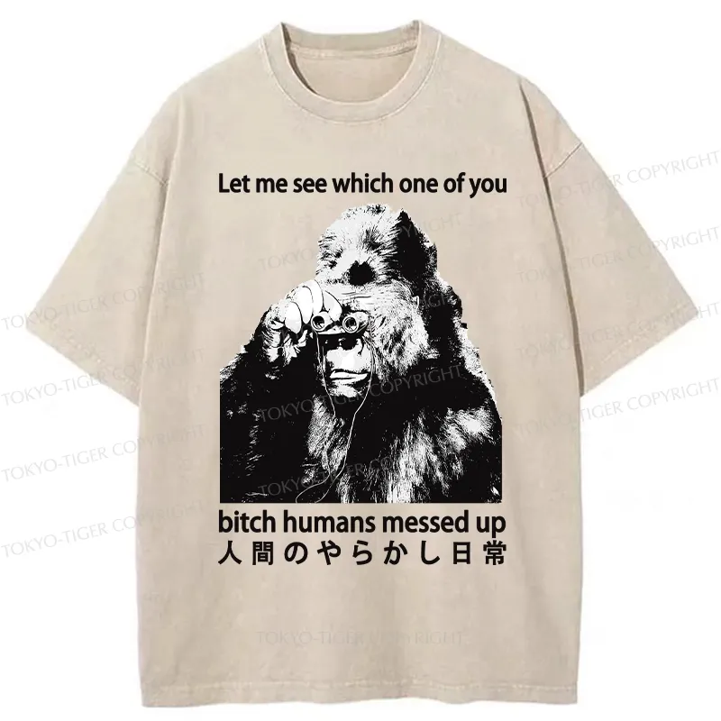 Tokyo-Tiger Human Mistakes In Daily Life Washed T-Shirt