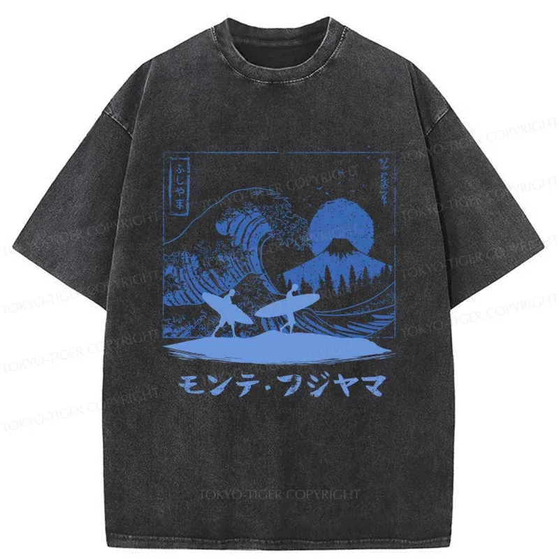 Tokyo-Tiger Japanese Surfing Washed T-Shirt
