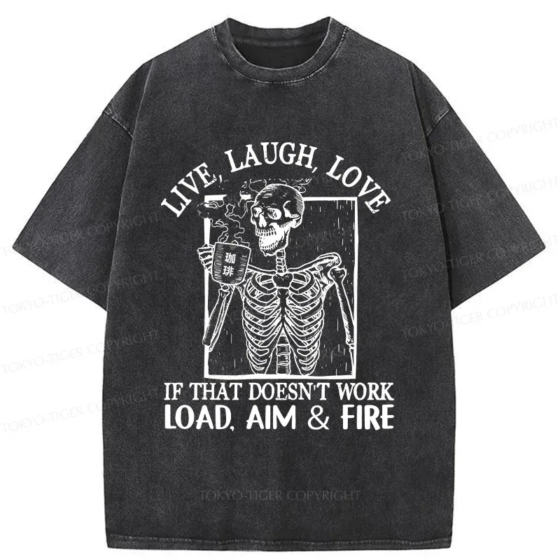 Tokyo-Tiger Grumpy Skeleton Washed T-Shirt