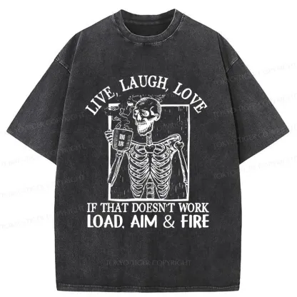 Tokyo-Tiger Grumpy Skeleton Washed T-Shirt