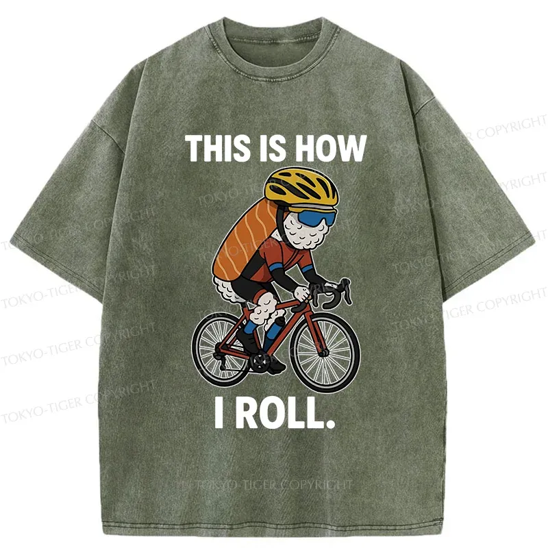 Tokyo-Tiger Rice Ball Cyclist Washed T-Shirt