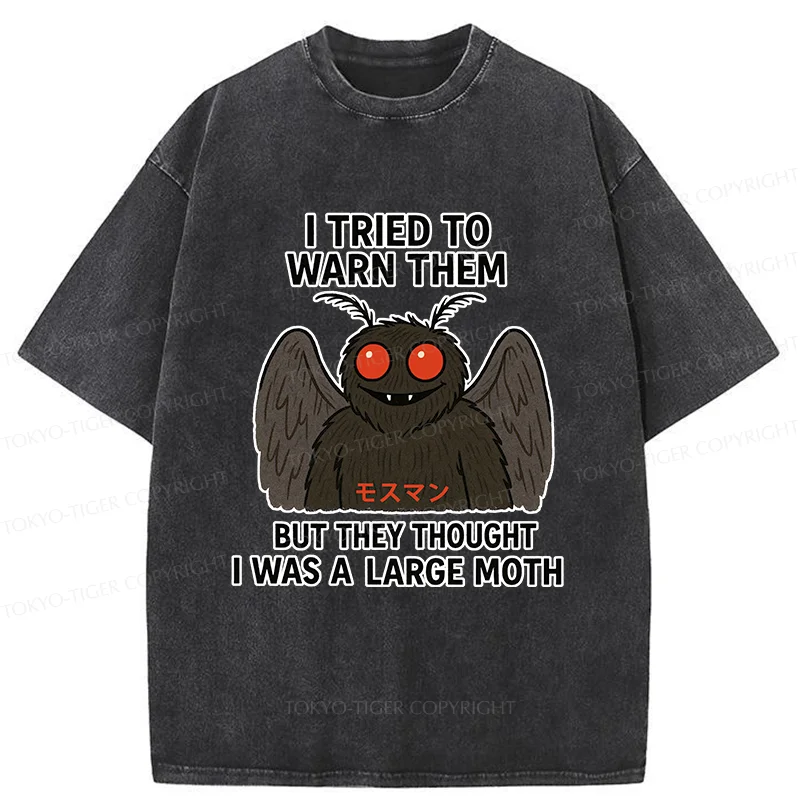 Tokyo-Tiger Funny Mothman Washed T-Shirt