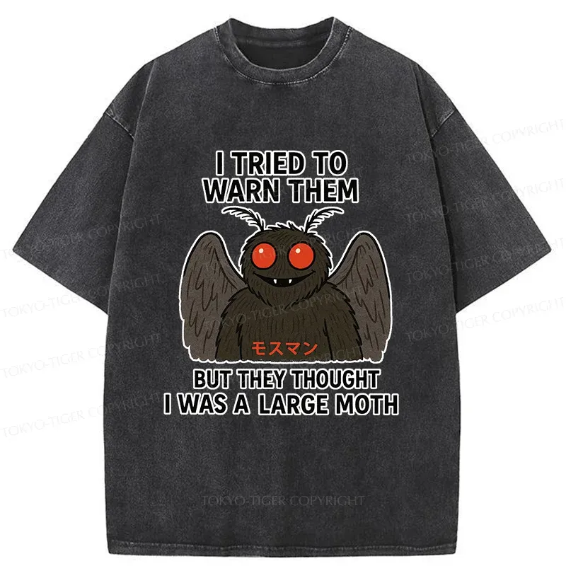 Tokyo-Tiger Funny Mothman Washed T-Shirt