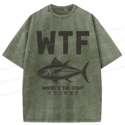 Tokyo-Tiger Finding Tuna Washed T-Shirt