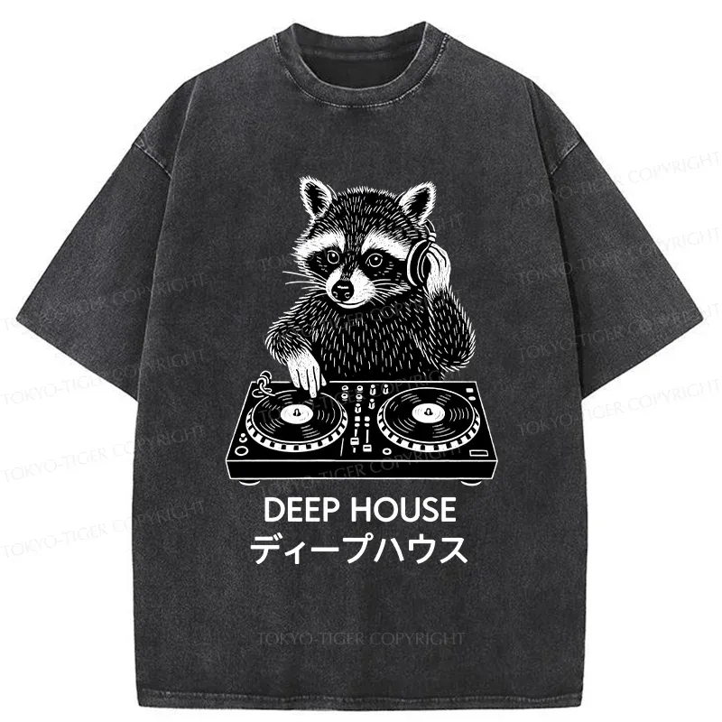 Tokyo-Tiger DJ Raccoon Washed T-Shirt
