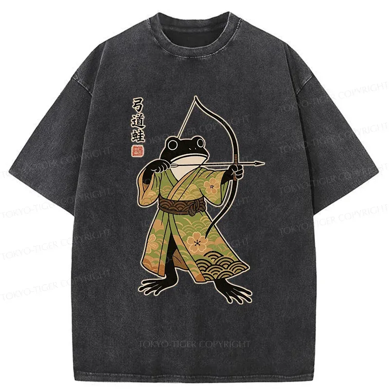 Tokyo-Tiger Frog Shooter Washed T-Shirt