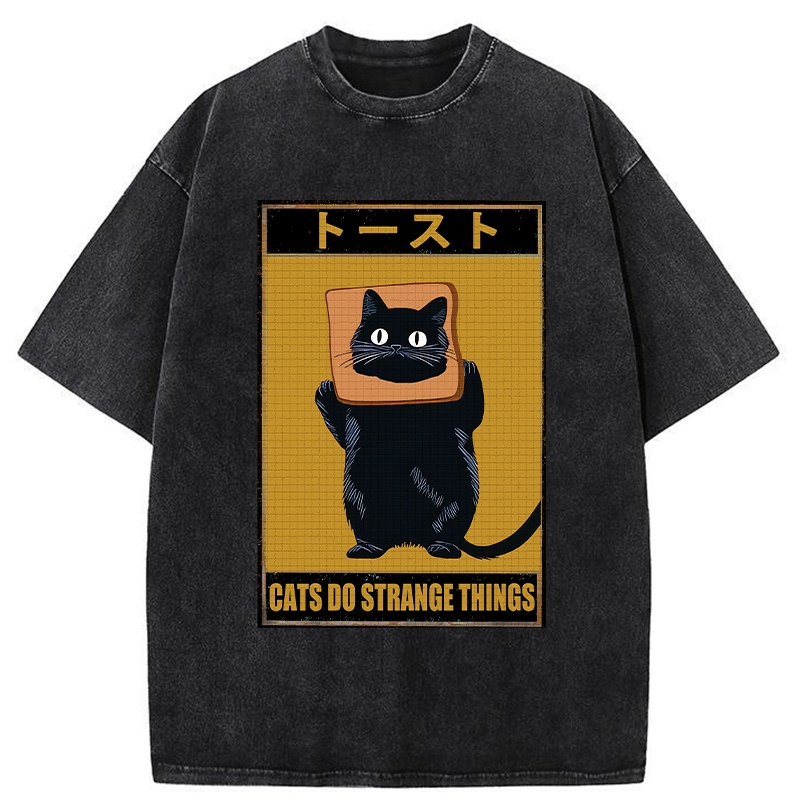 Tokyo-Tiger Toast Black Cat Washed T-Shirt